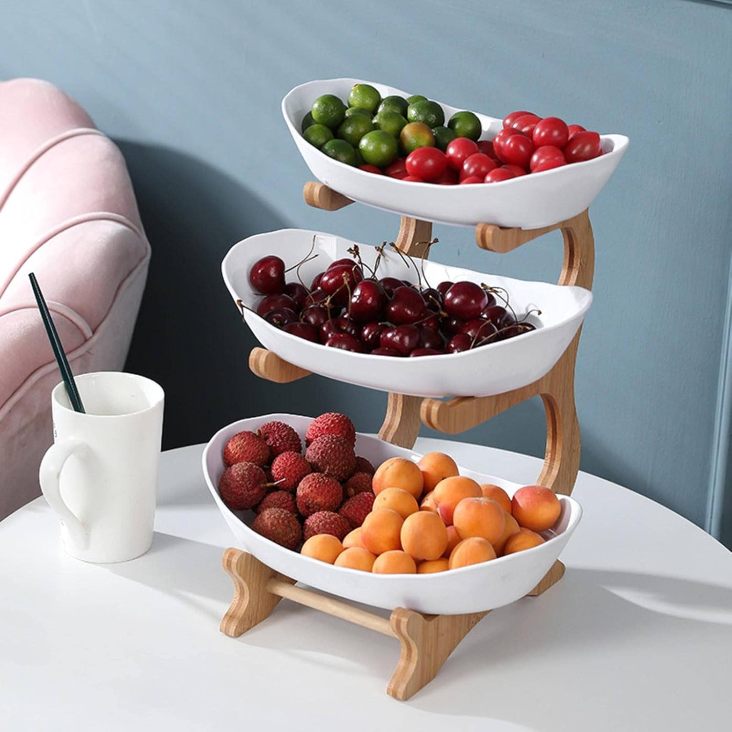 FruitTower Elegant metal frugtfad til køkkenudstilling