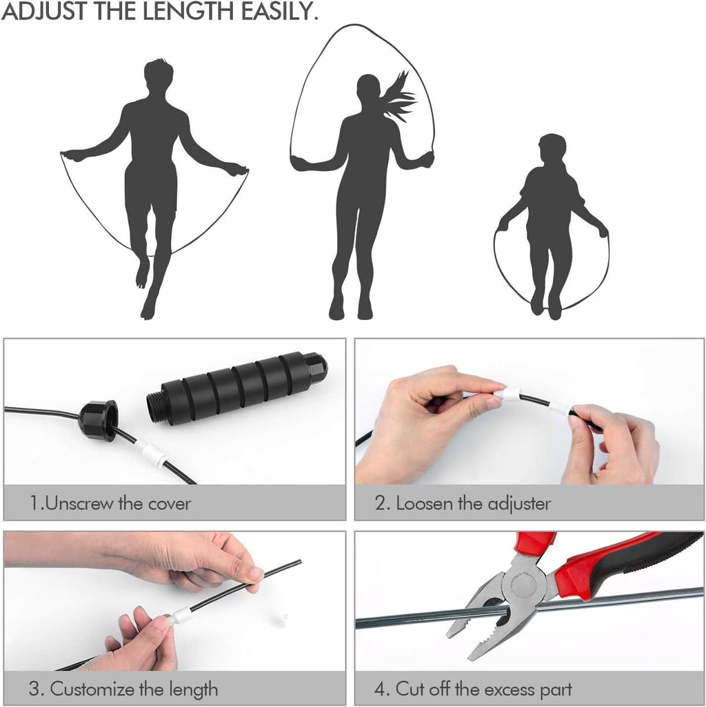 VeloJump Adjustable Jump Rope With Tangle-Proof Technology