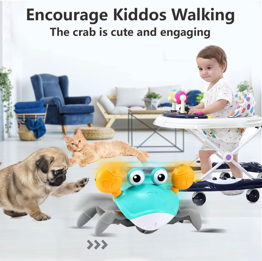 Jouet rampant CrawlJoy Crabe avec musique et couleurs pour bébés de 12 mois et plus