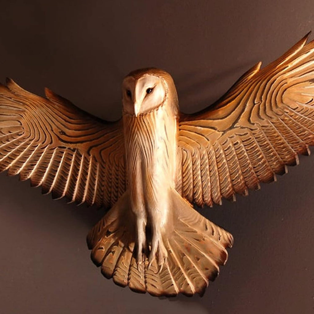 TimberNest Barn Owl Wall Art Made From Solid Wood With Handcrafted Surface