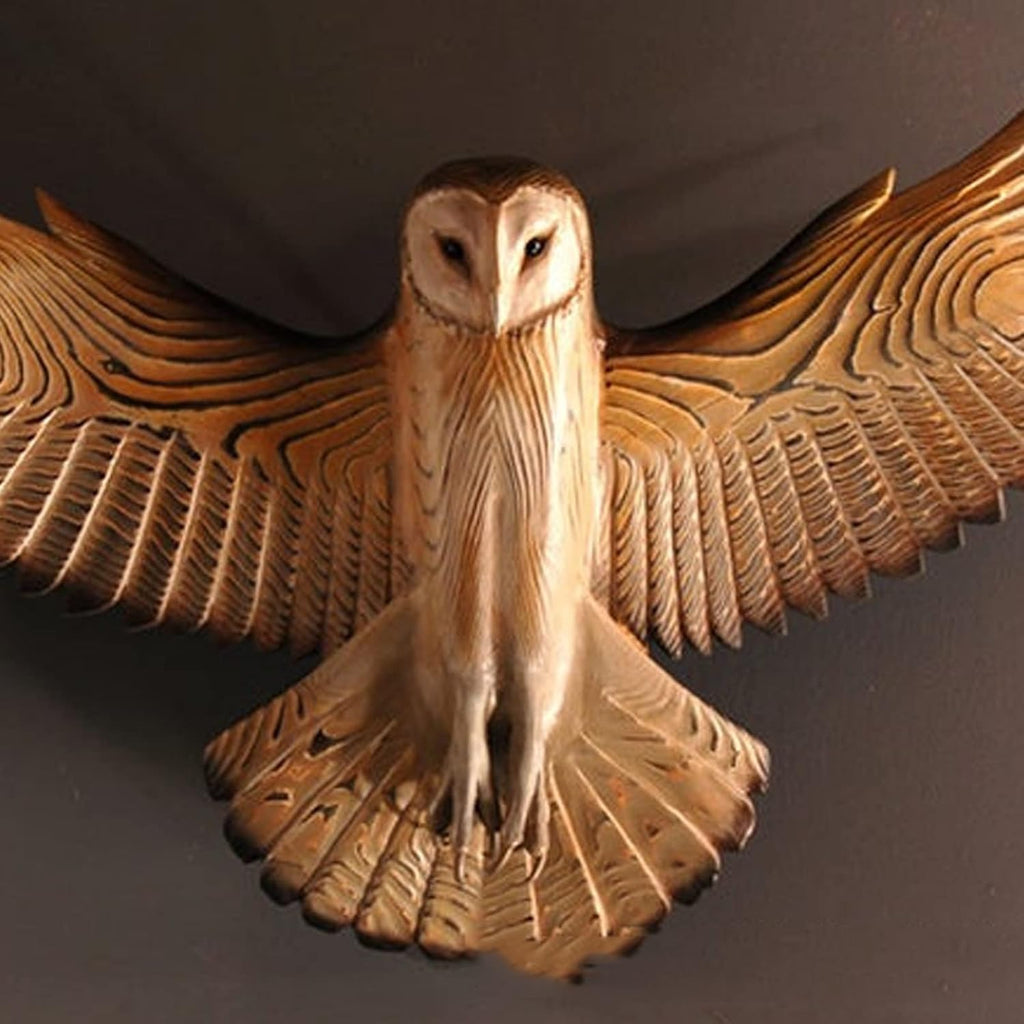 TimberNest Barn Owl Wall Art Made From Solid Wood With Handcrafted Surface