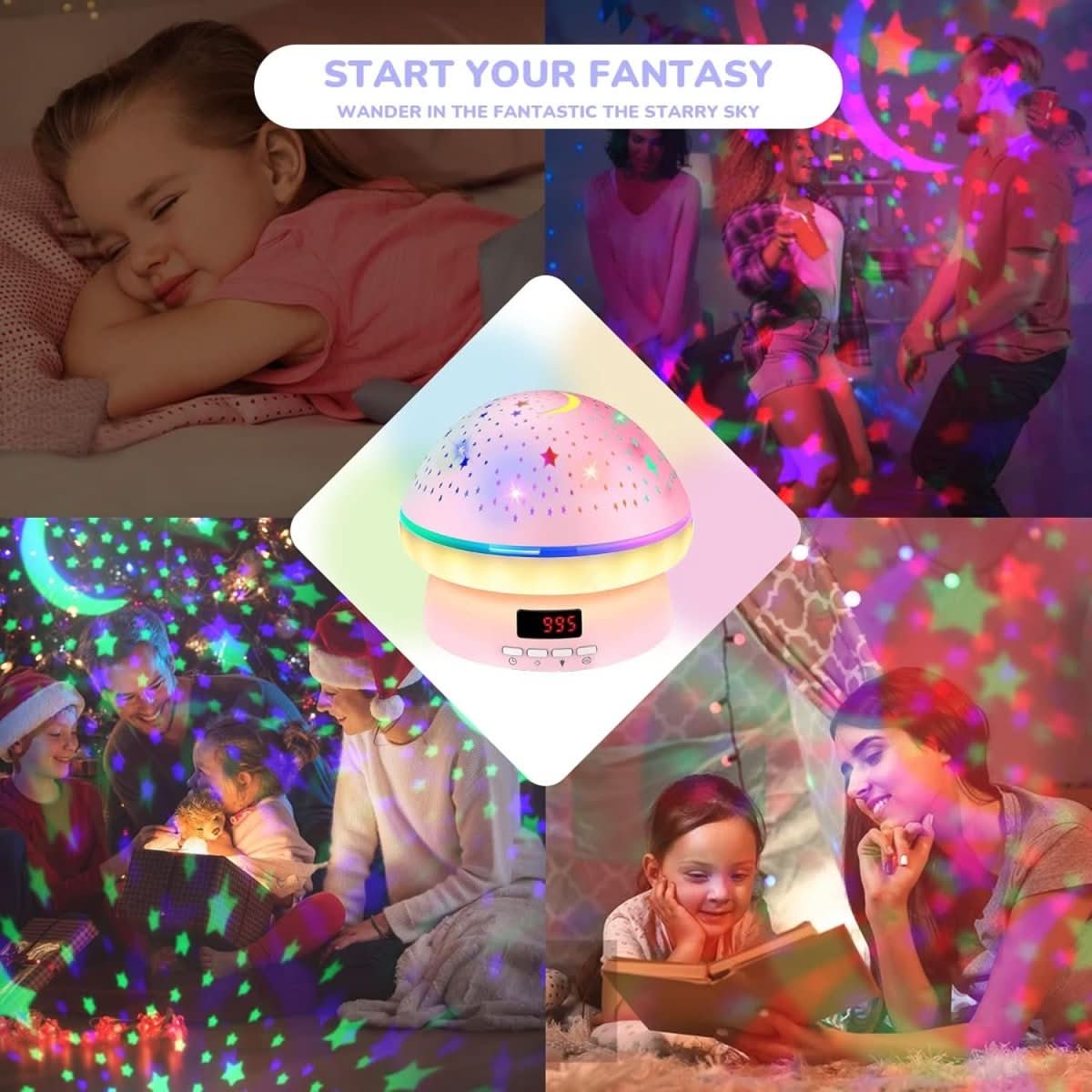 Projektor Gwiazd LumaStar Magic z 16 kolorami i timerem