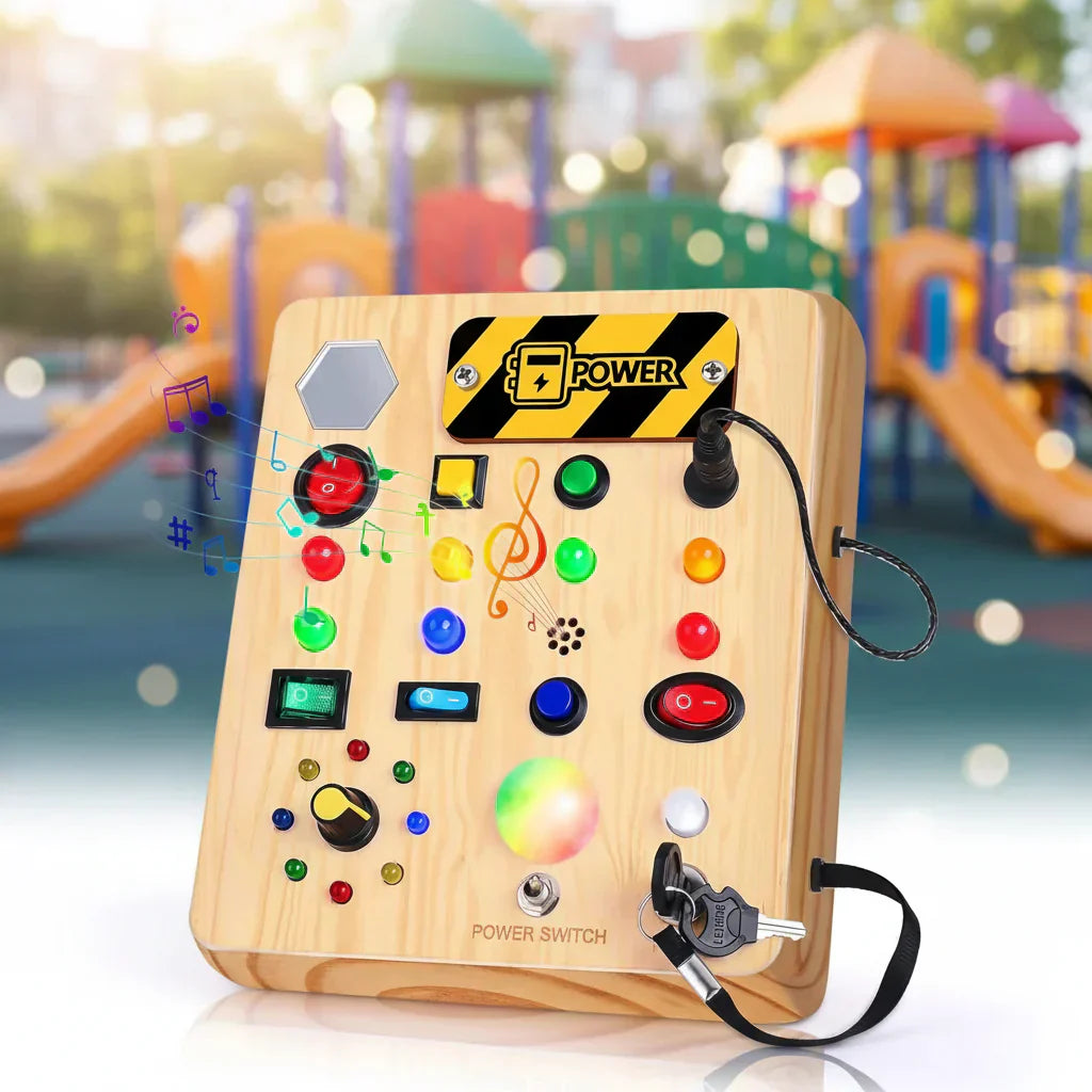 Tabuleiro de Atividades Montessori LumaLearn com Música e Luzes LED