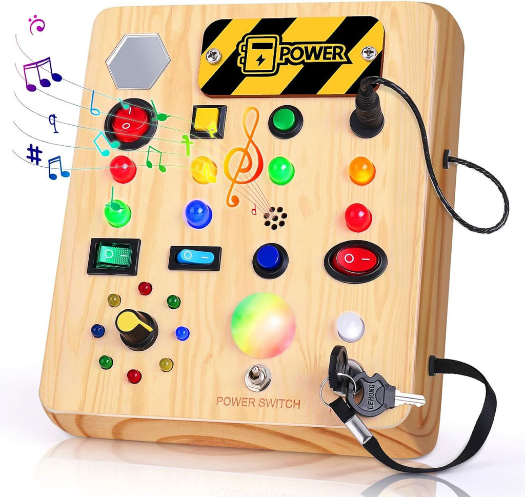 Tabuleiro de Atividades Montessori LumaLearn com Música e Luzes LED