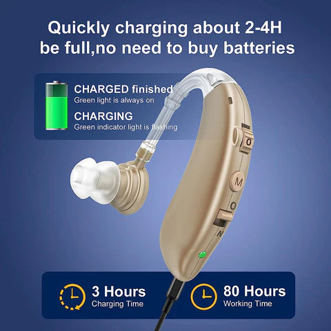Rechargeable In-Ear Digital Hearing Aids With Noise Reduction