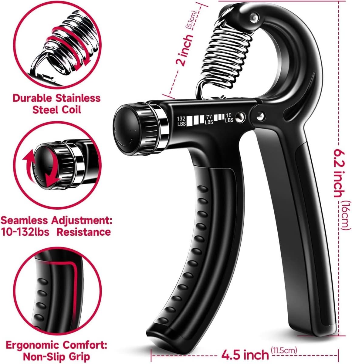 GripForge Hand Amplifier Adjustable Targeted Grip Strength Trainer