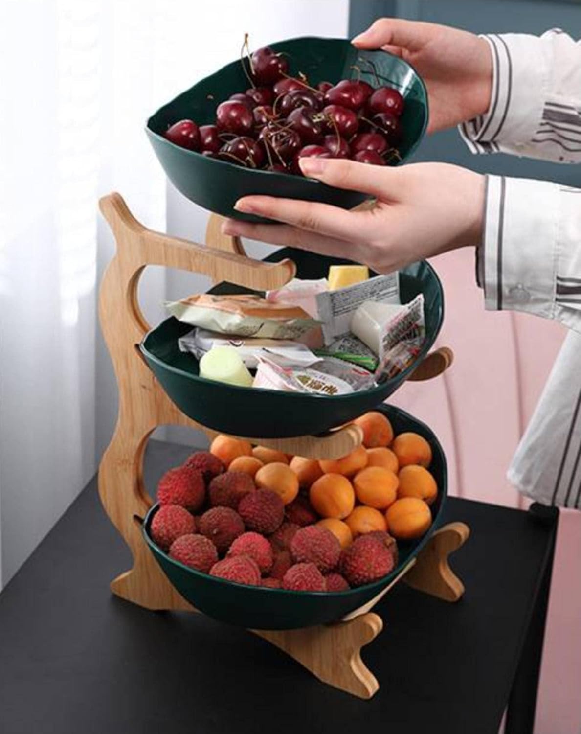 FruitTower Elegant metal frugtfad til køkkenudstilling