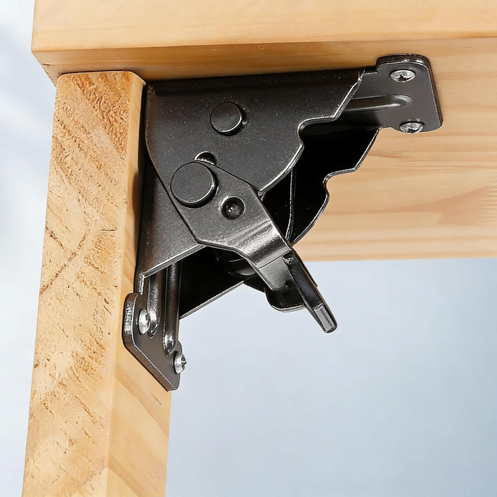 Steel Folding Table Hinges With Self-Locking, 225 Kg Capacity, 90 Degree Mount, 2-Pack