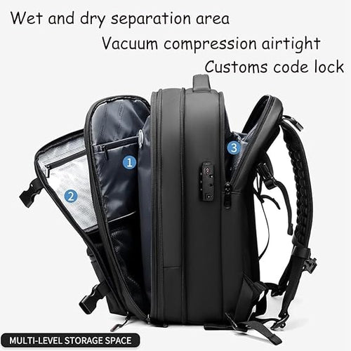Sac à dos compressible sous vide 60L extensible pour voyage et affaires