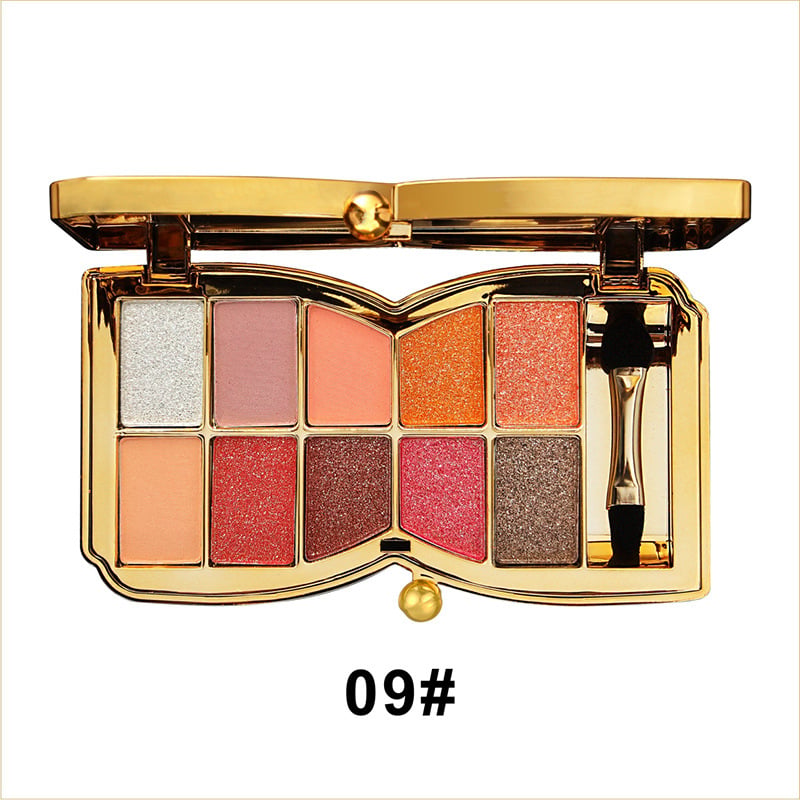 Palette de fards à paupières pailletés 10 couleurs – Poudre maquillage à effet brillant haute brillance pour un maquillage des yeux glamour – Pigmentation intense