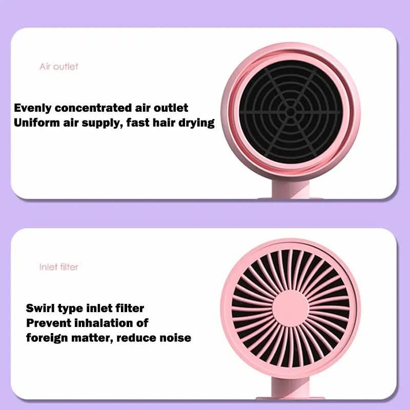GlideFold Foldable Hair Dryer With Ion Technology For Shiny Hair