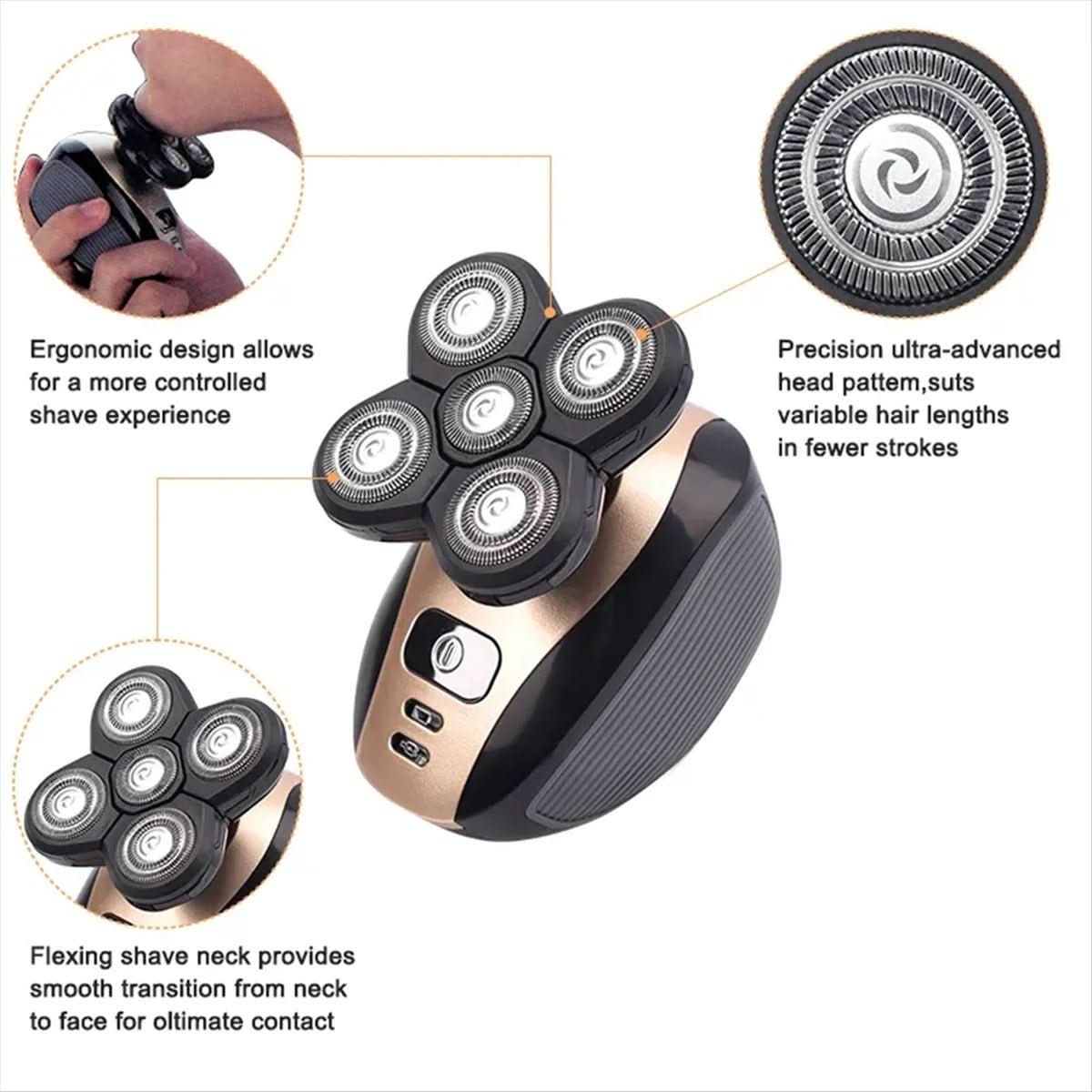 FlexTrim Pro 5-In-1 Trimmer With Floating Shaving Heads And Accessories