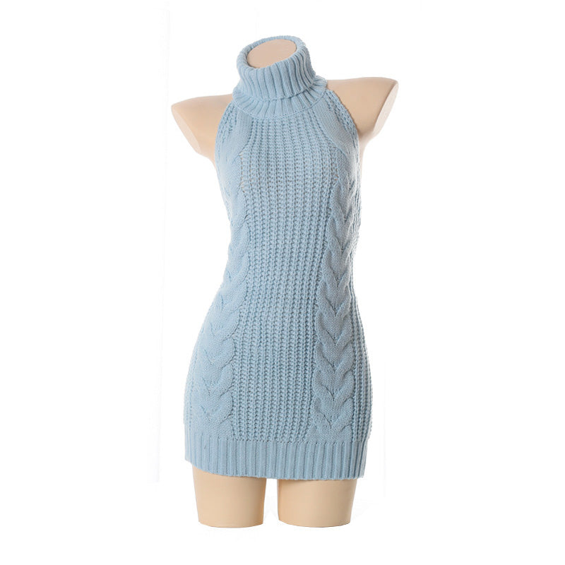 Daring Backless Off-Shoulder Knit Sweater For Bold Head-Turning Look
