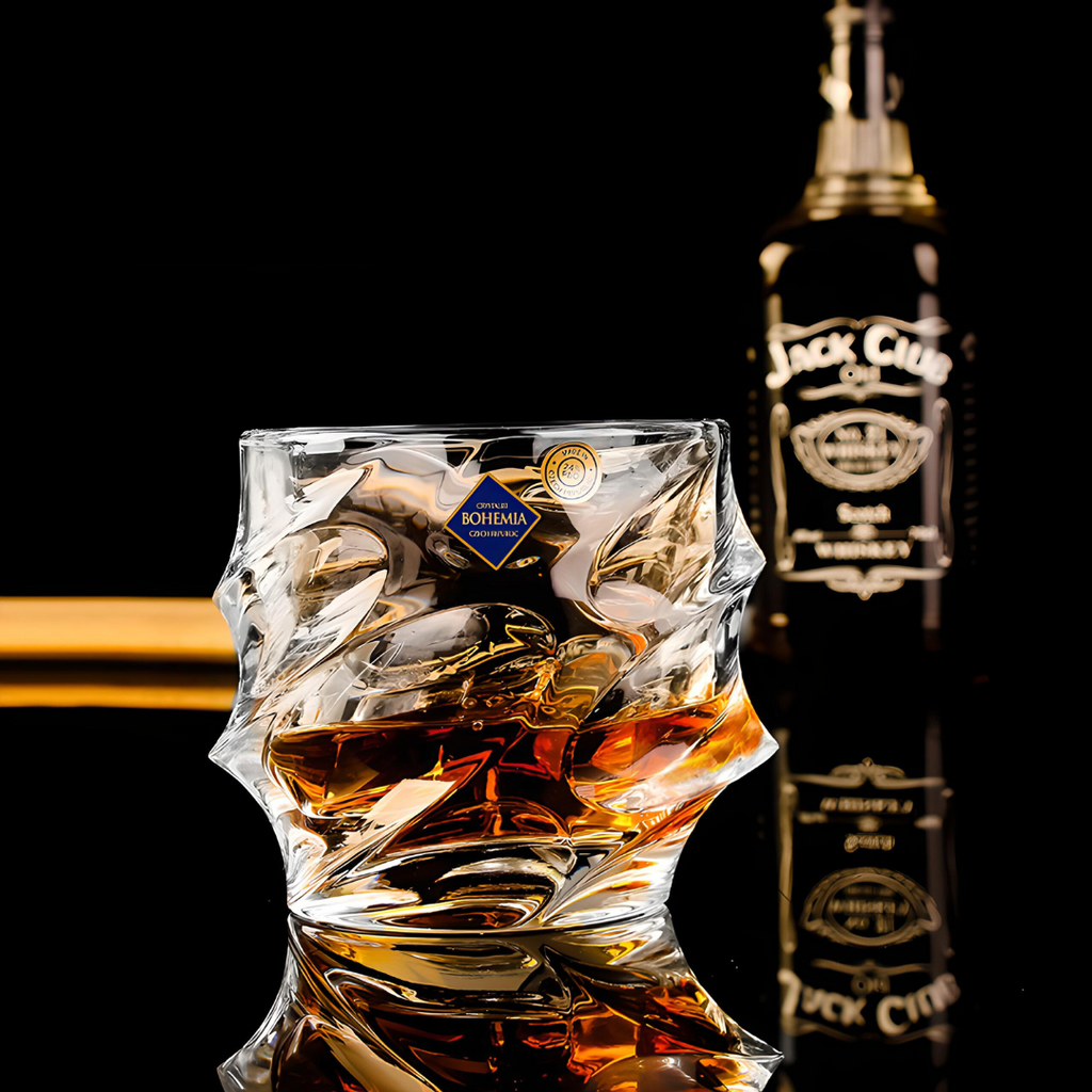 Whisky Glass With Tornado Shape, 300ml, Handmade Spiral Japanese Design