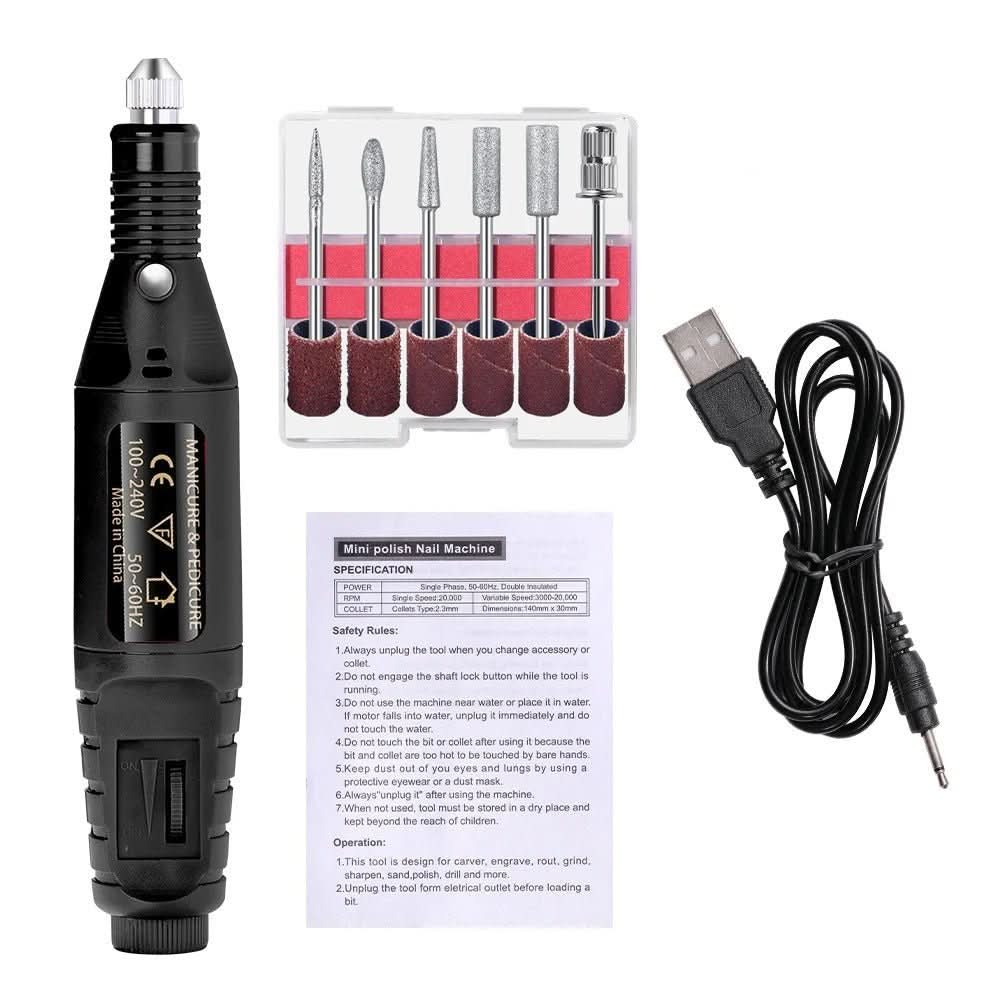 NailForge Pro Electric 6-In-1 Nail Care Set for Manicure and Pedicure