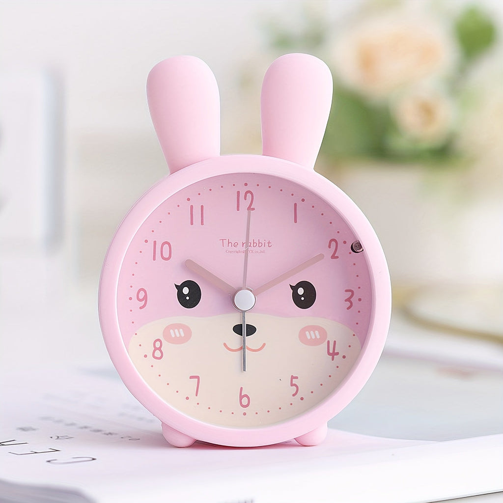 Tavşan Şeklinde Çocuk Saati Sessiz Alarm ve Gece Lambasıyla