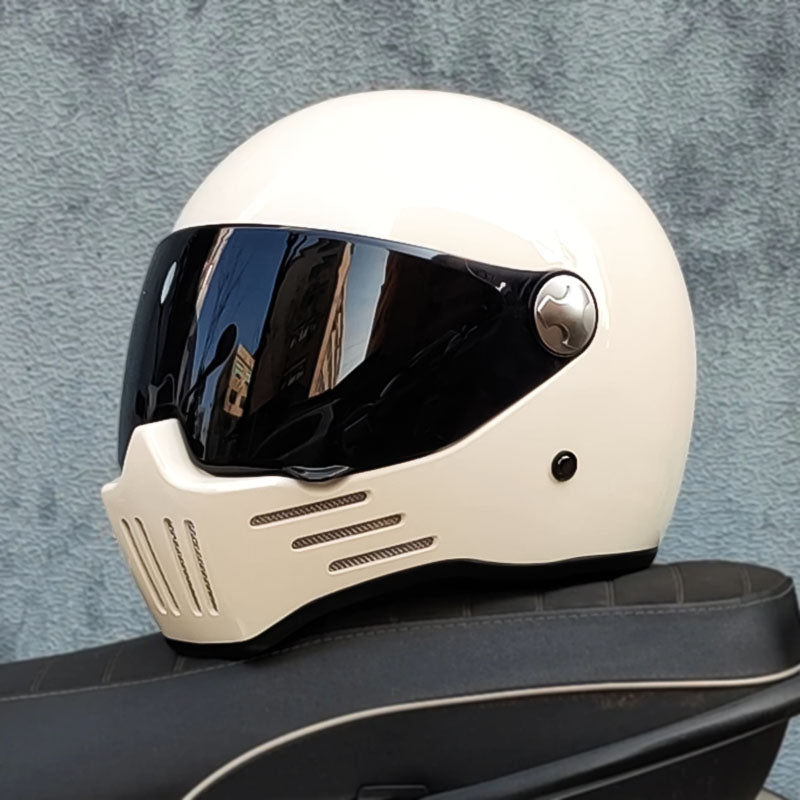 Přilba Bikerslifestyle Full Face Cruiser s tmavým štítem, schválená DOT a ECE