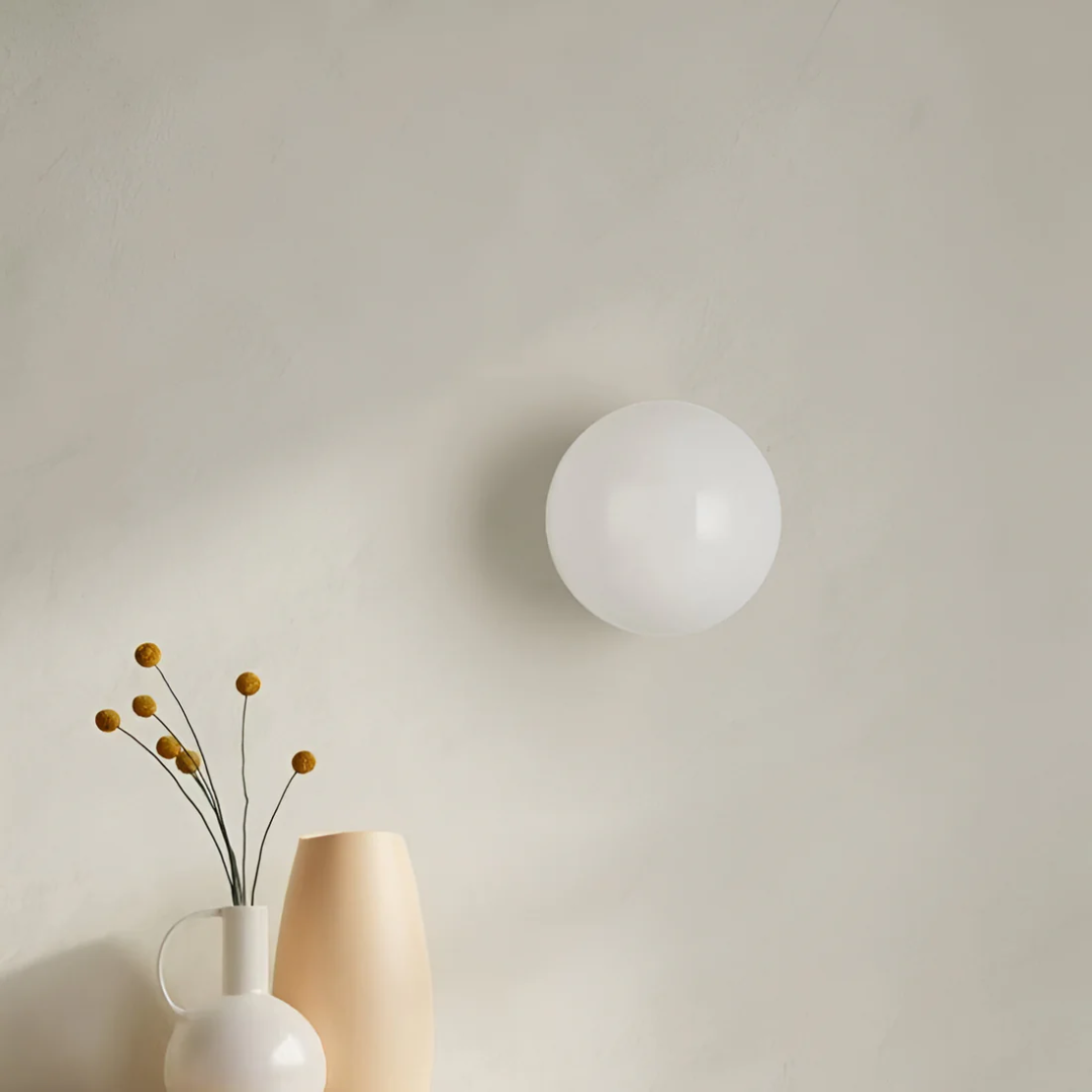 HaloGlass skleněný nástěnný svícen s teplým rozptýleným LED světlem