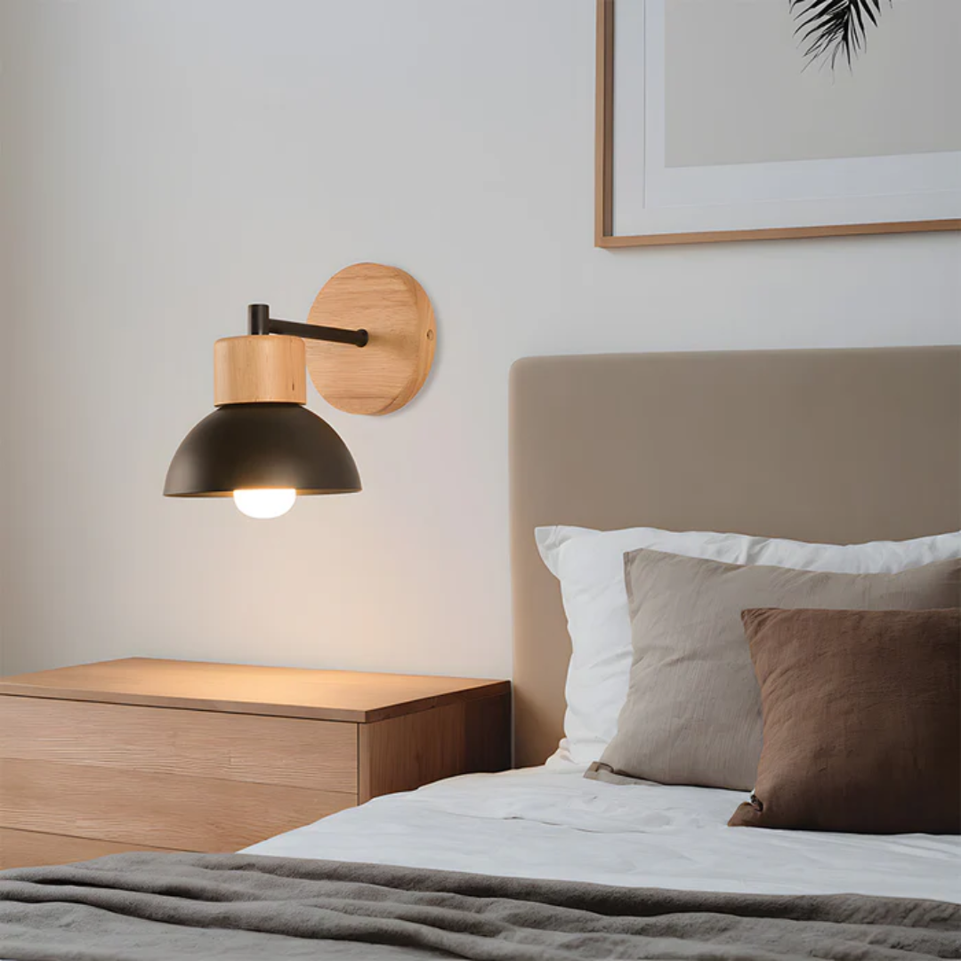 Everwood Wood Wall Light for Bedroom Living Room and Kitchen