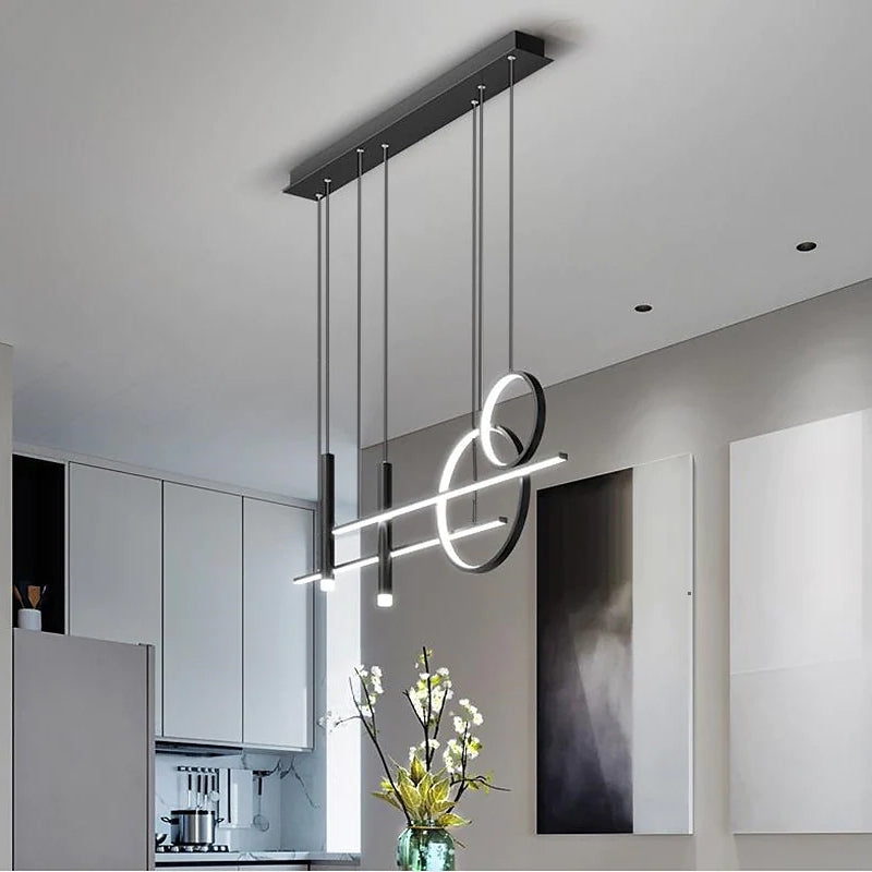 MadinaGlow LED Chandelier In Black Metal Finish An Elegant Accent For Living And Dining Rooms