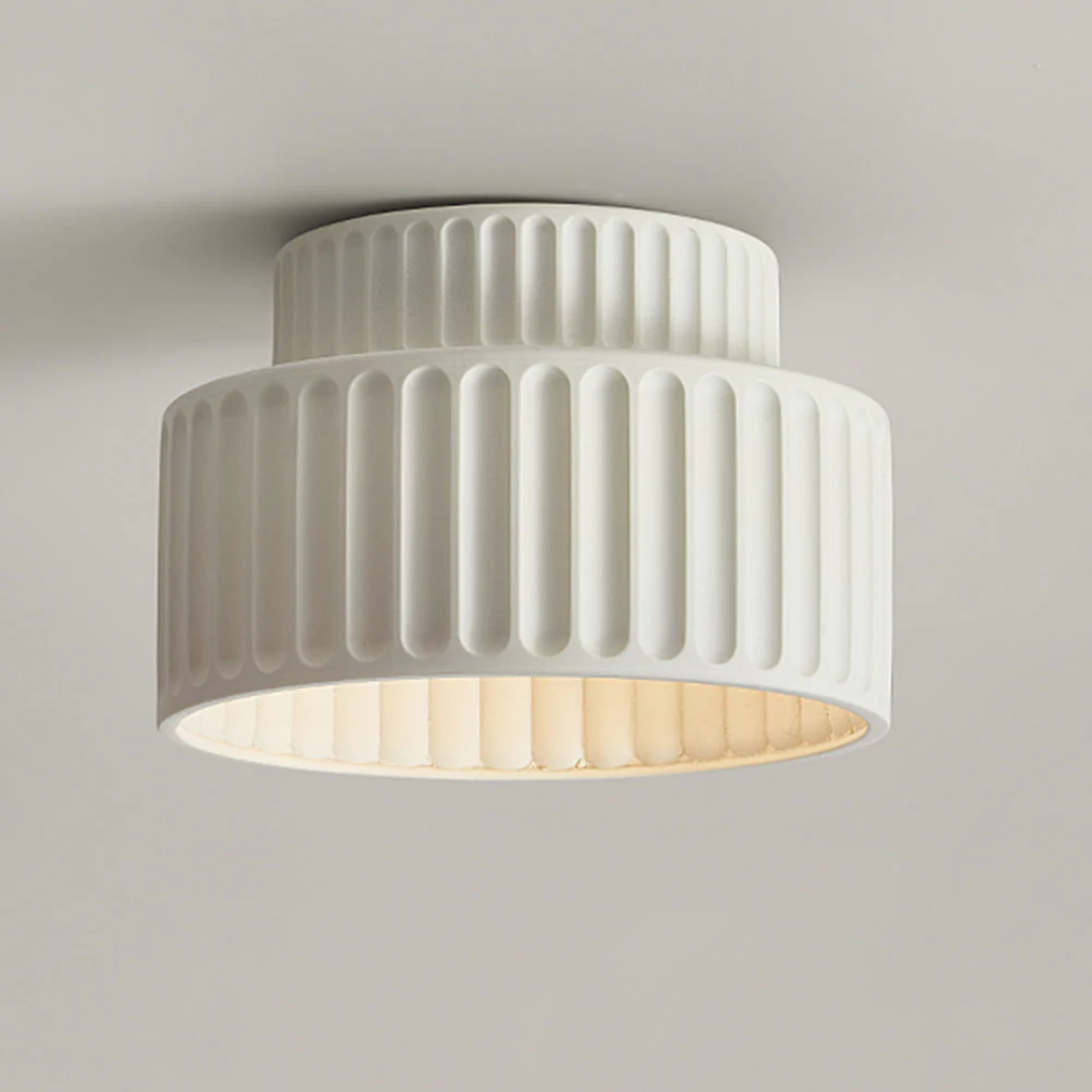 LumaArc Ribbed Vintage Ceiling Light For Low Ceilings