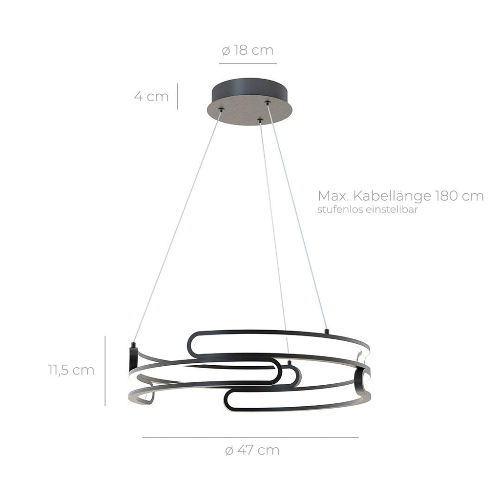 Solaro Industrial Pendant Light With 2700K LED In Metal Finish
