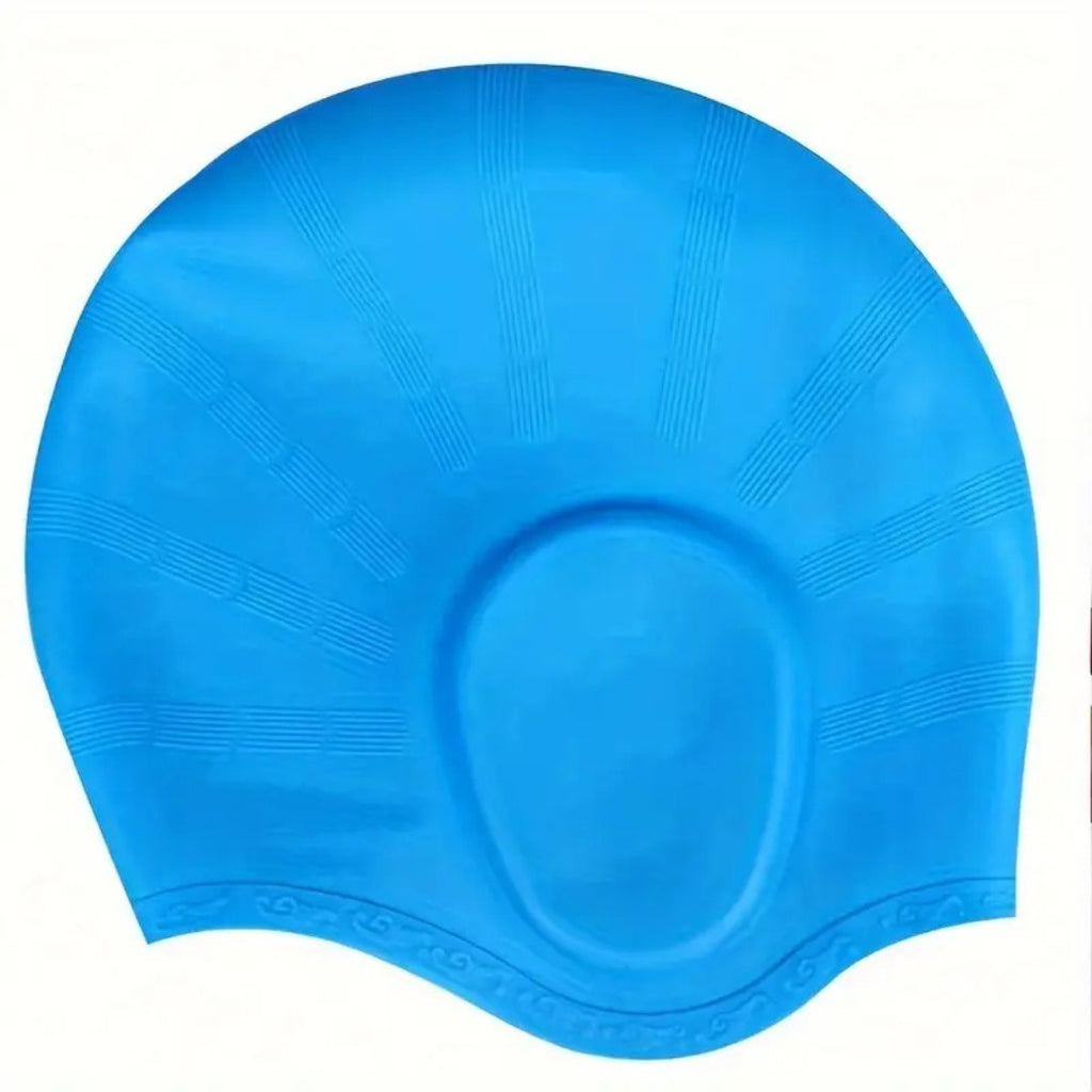 AquaGuard Silicone Swim Cap With Ear Protection For Swimming | Fervei