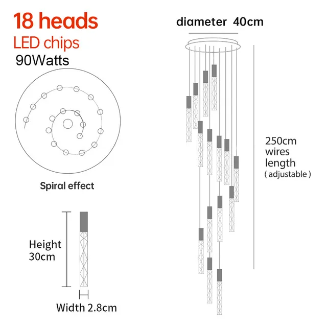 Aurelia Spiral Loftlampe Elegant Loftlampe til Gange
