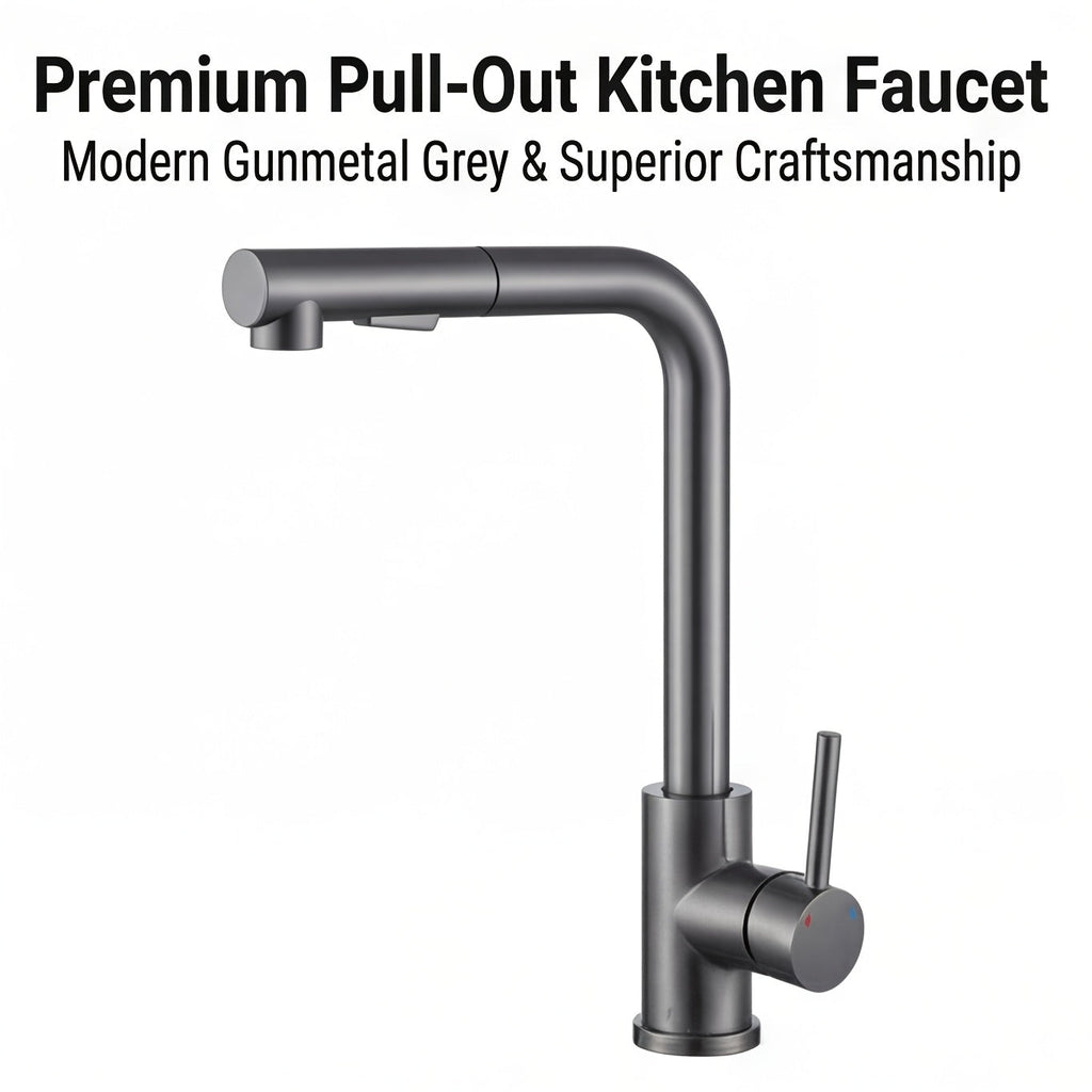 Pull Out Sink Faucet with Modern Stainless Design