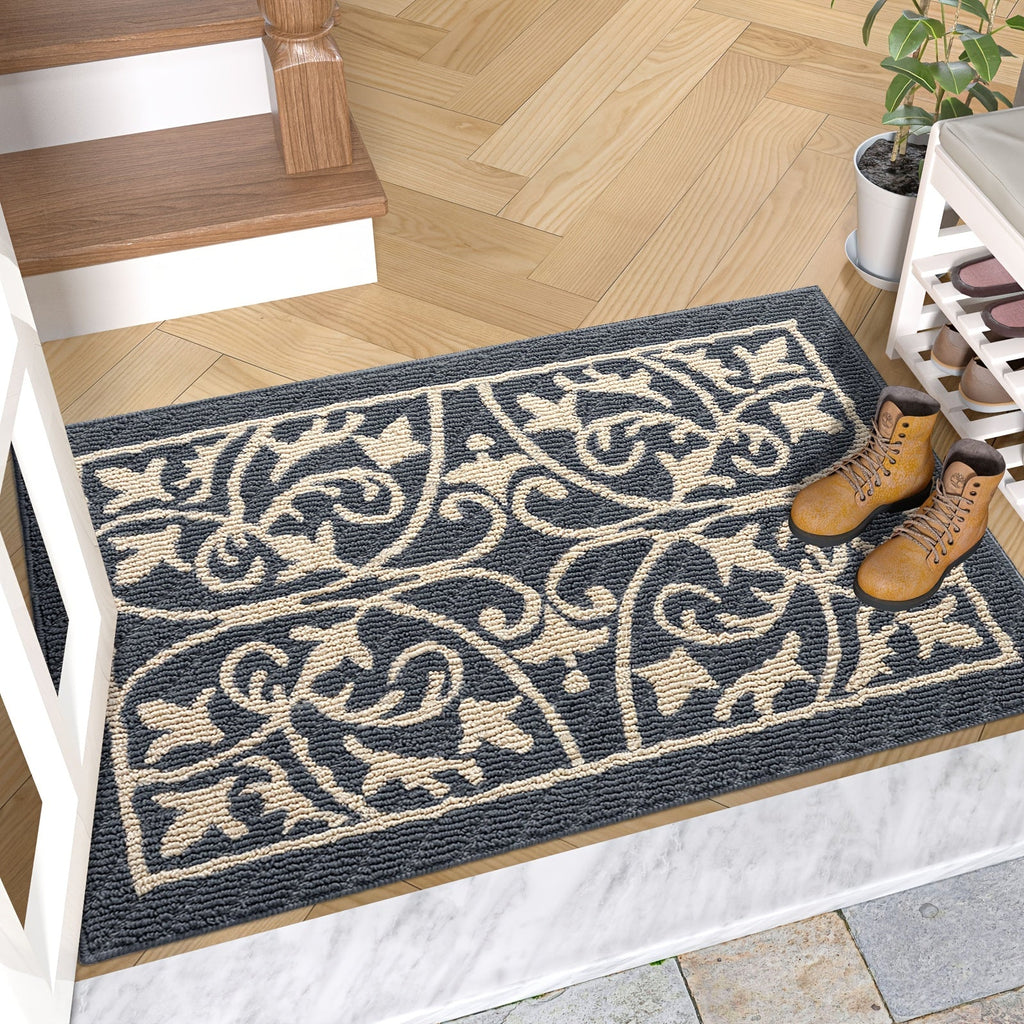 Low profile non-slip indoor entryway mat for clean and safe floors