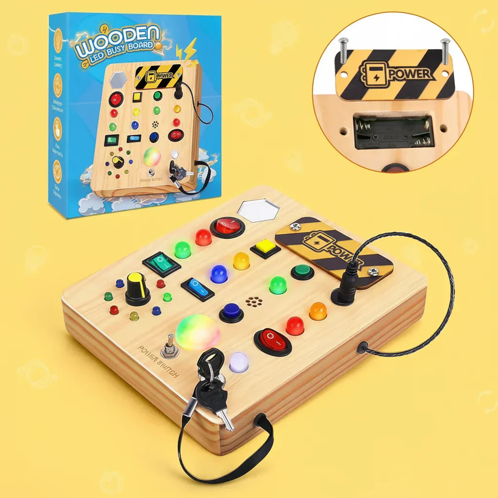 Tabuleiro de Atividades Montessori LumaLearn com Música e Luzes LED