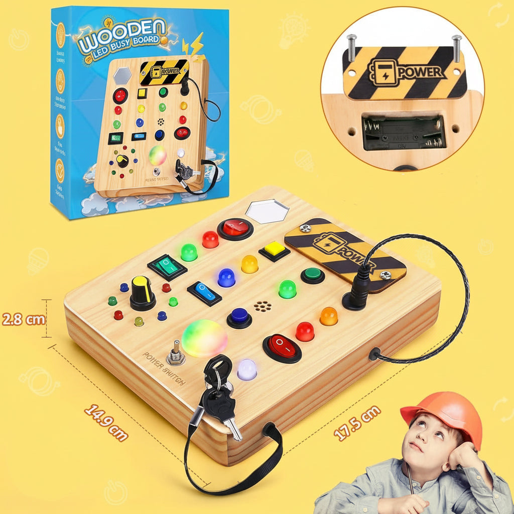 Tabuleiro de Atividades Montessori LumaLearn com Música e Luzes LED