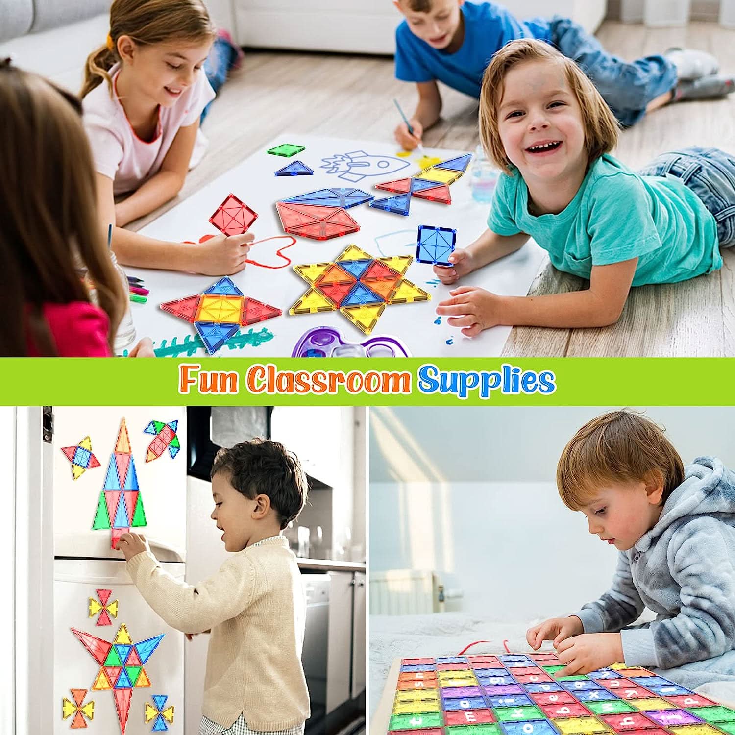NovaBuild Montessori magnetické dlaždice pro kreativní děti