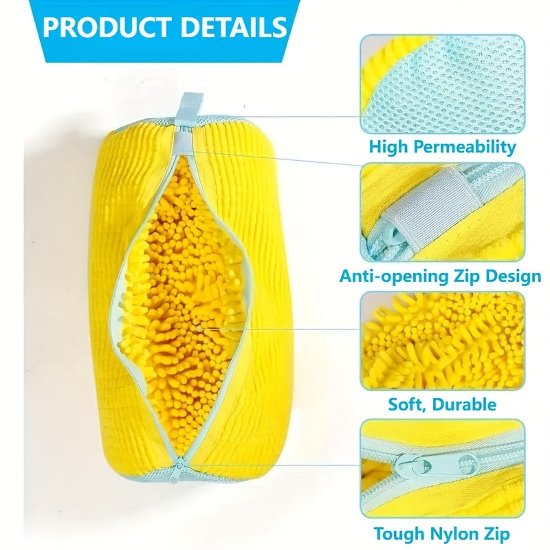 Heavy-duty shoe washing machine bag with protective lining and secure zipper closure