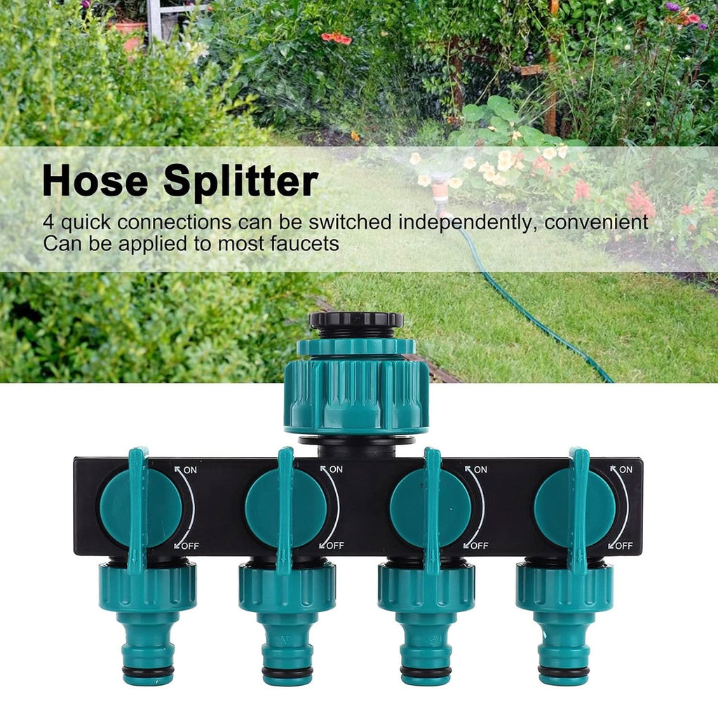 4 Way Garden Hose Distributor With Adjustable Tap Adapter