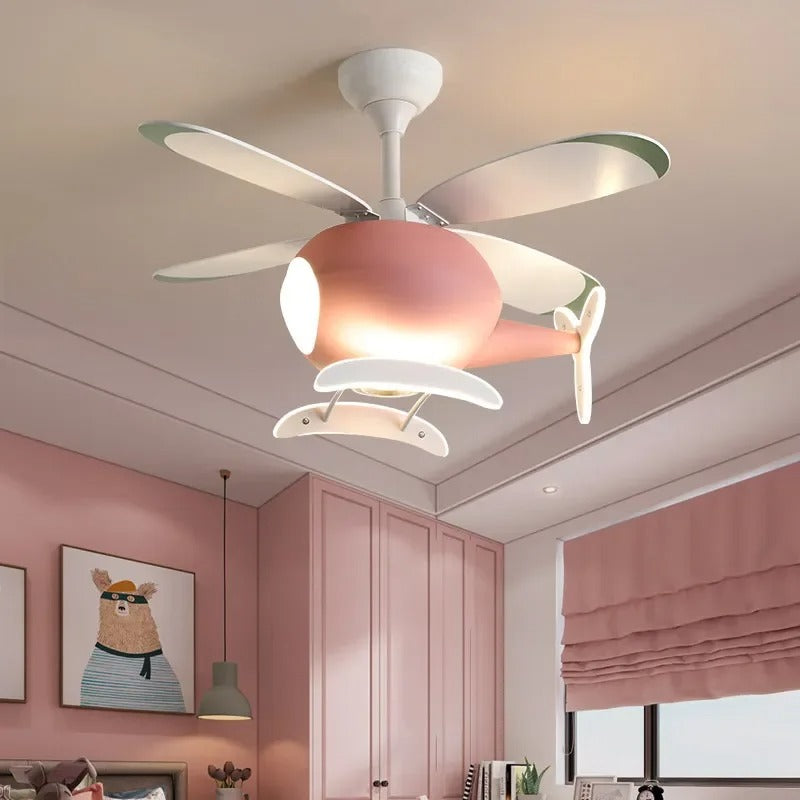 AuroraWhirl Kids Lighting Fan For Bedroom Airflow Glow Cozy