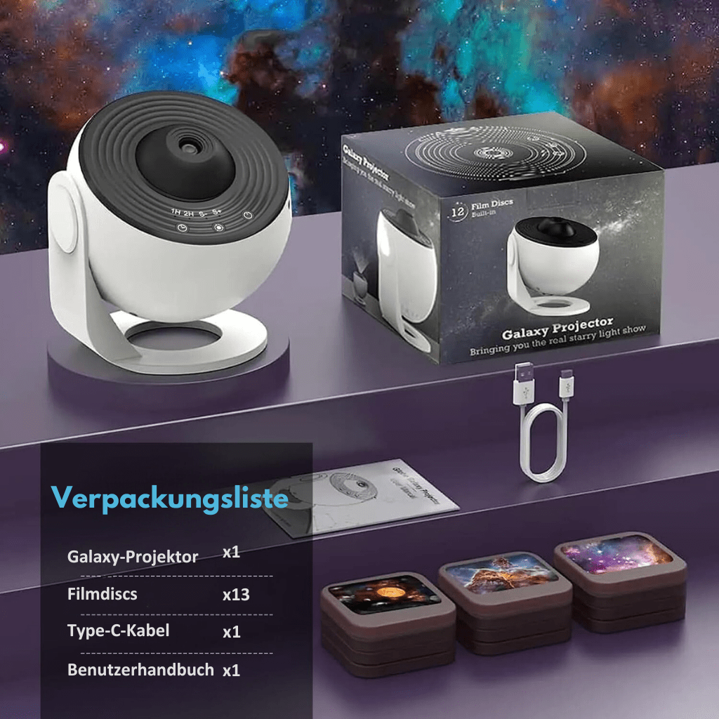 StellarAura HD Starry Sky Projector With 13 Galaxy Discs