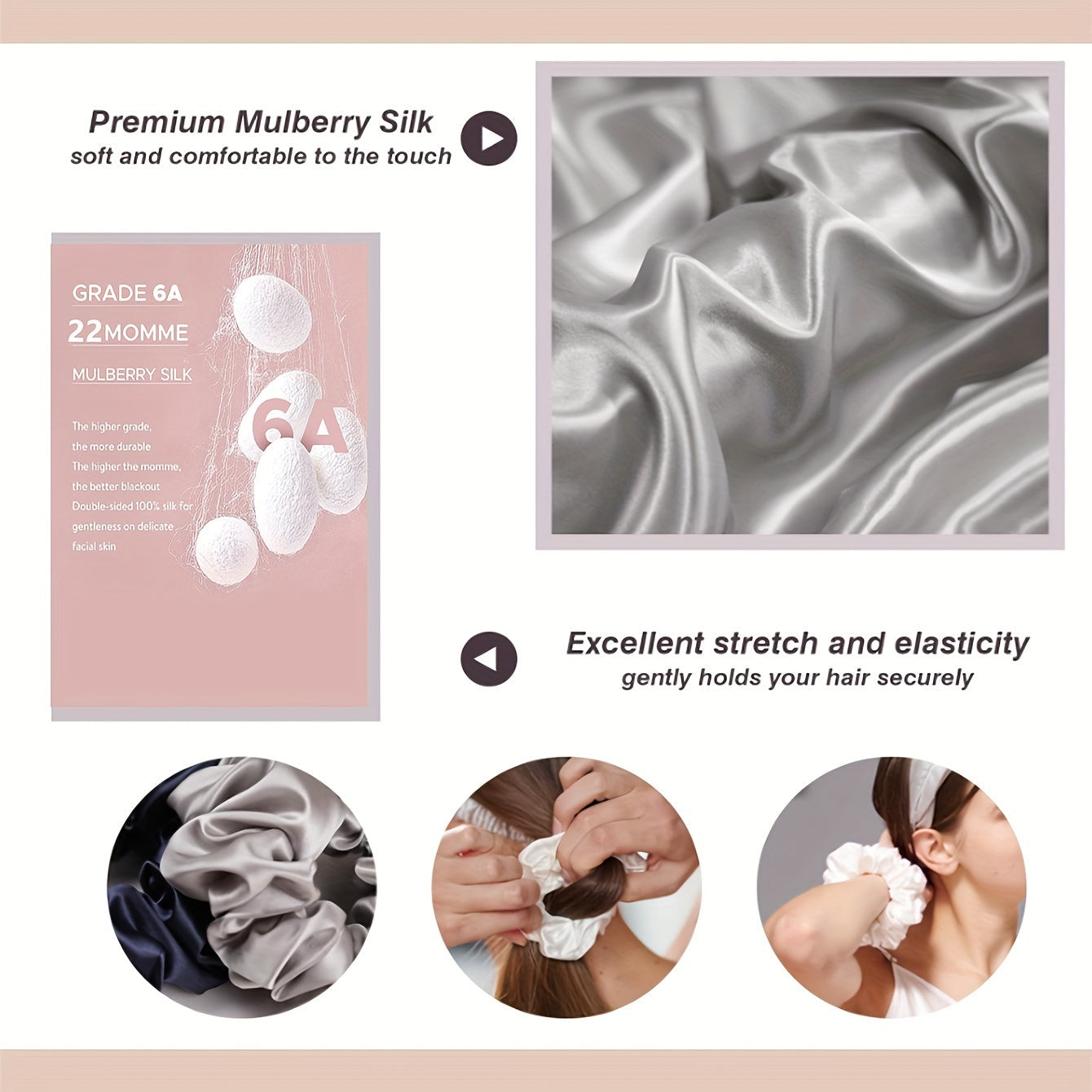 Confezione da 6 elastici minimalisti per capelli per lo styling quotidiano