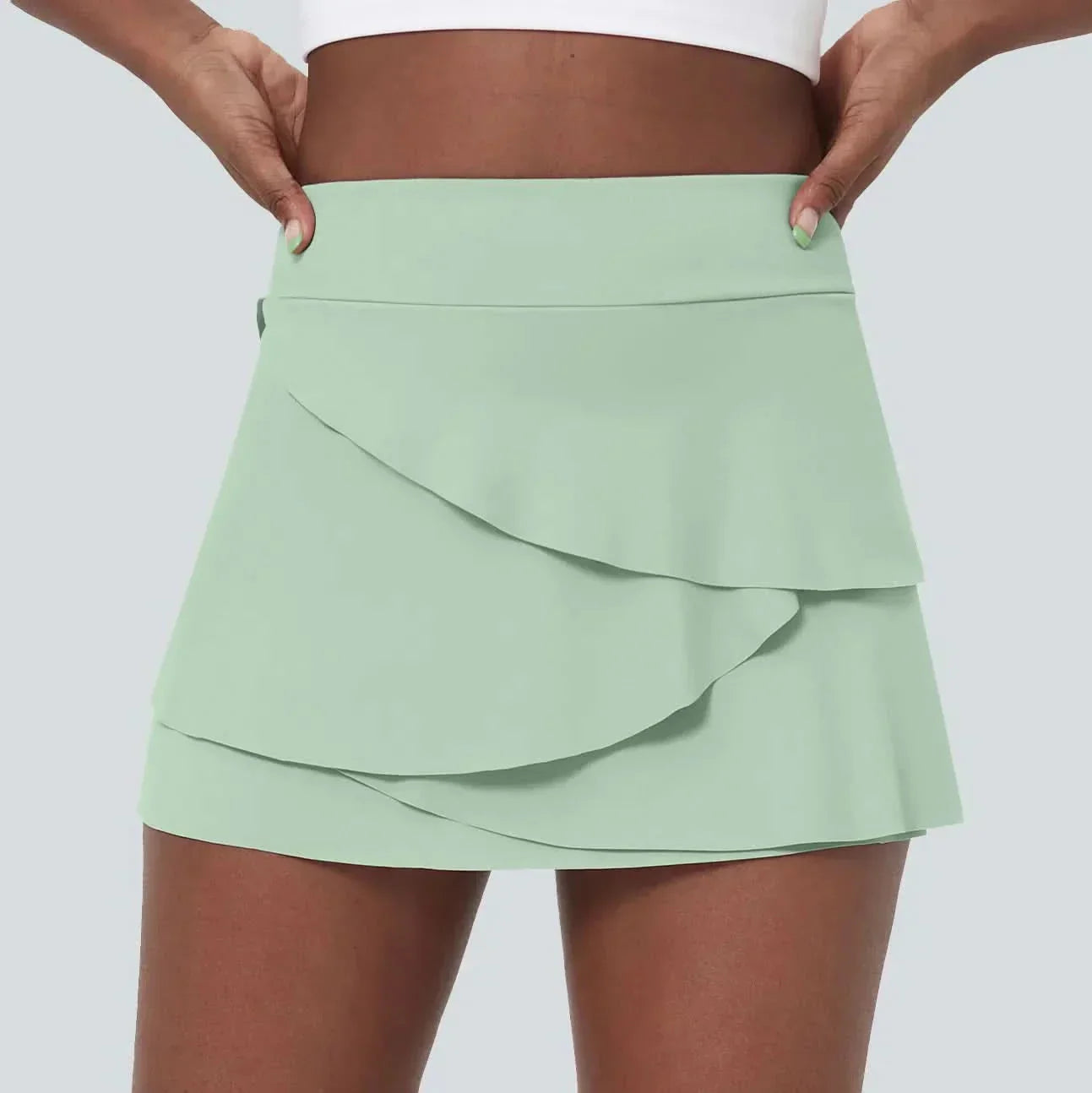 AeroBloom Airy 2 az 1-ben golf szoknya réteges kialakítással és zsebekkel