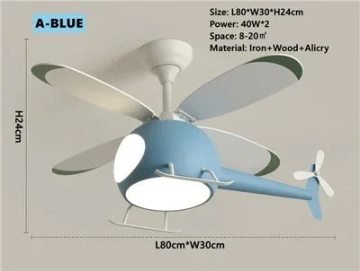 AuroraWhirl Kids Lighting Fan For Bedroom Airflow Glow Cozy