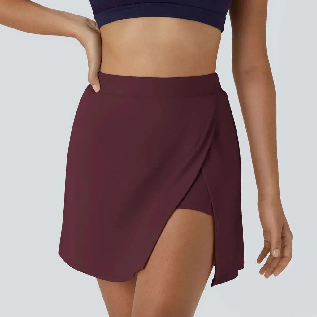 AeroFlex Airy Sports Skirt With Integrated Shorts And Flat Waist