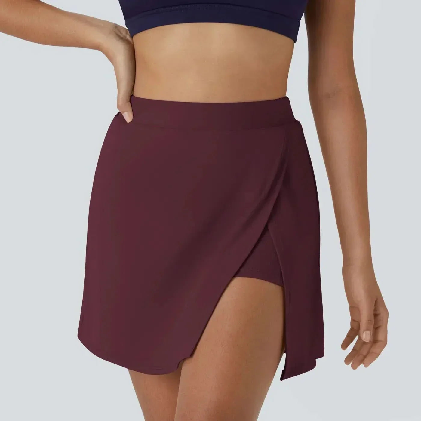 AeroFlex Airy Sports Skirt With Integrated Shorts And Flat Waist