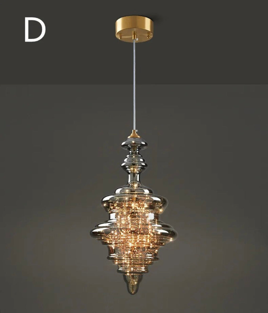 Luma Kupfer Glühwürmchen Glas Pendellampe LED-kompatibel