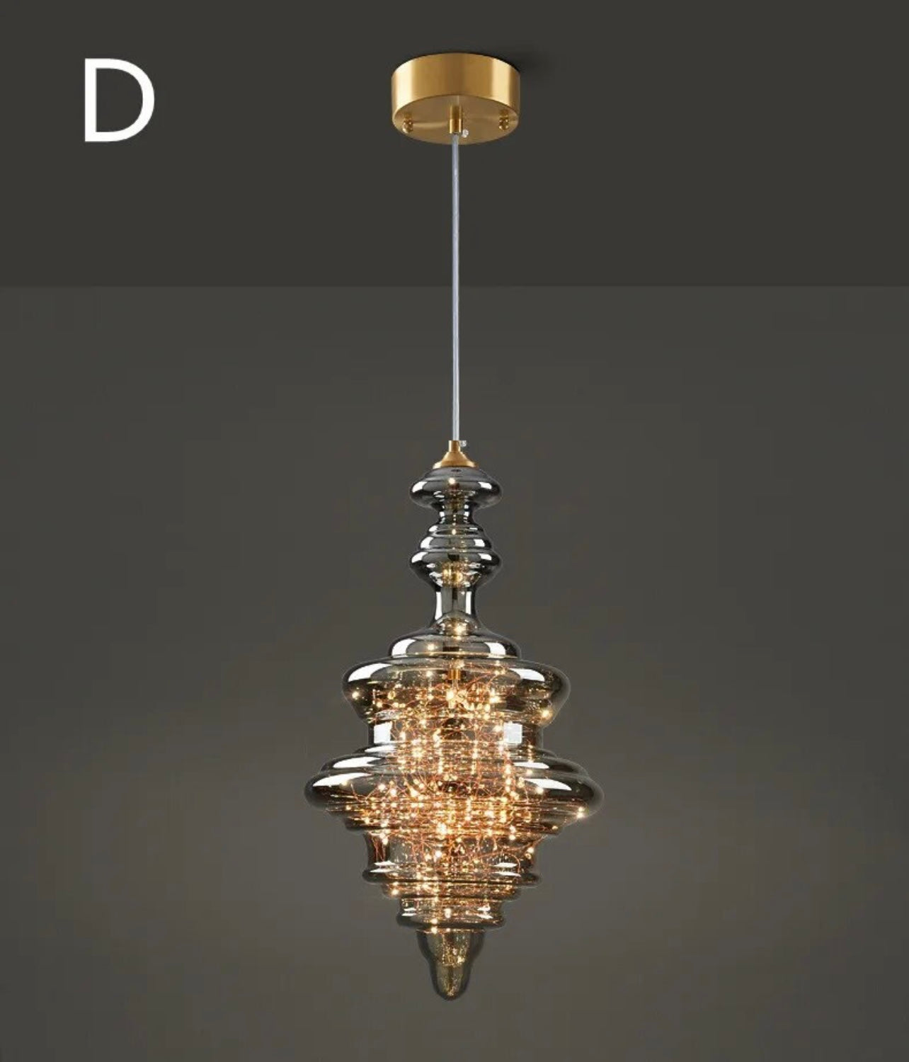 Luma Kupfer Glühwürmchen Glas Pendellampe LED-kompatibel