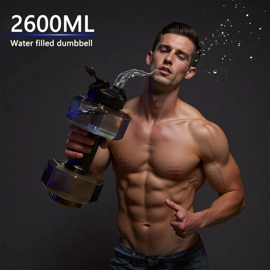 Láhev na vodu AquaFlex s činkou 550 ml pro fitness a každodenní použití, 2v1 design