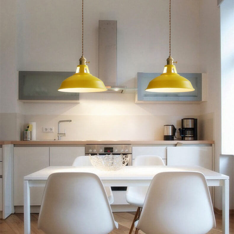 AuroraForge Multicolor Pendant Light Fixture With Barn Shade