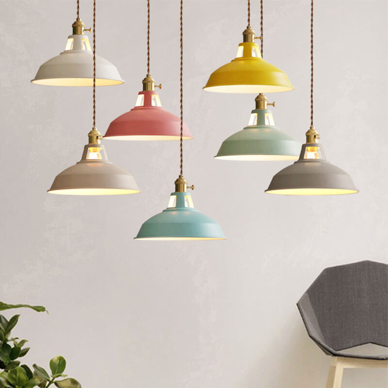 AuroraForge Multicolor Pendant Light Fixture With Barn Shade