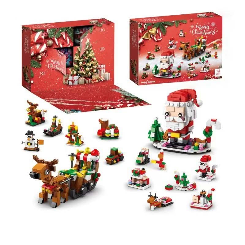 BlockNest Kreativ Julekalender med 12 Byggeklodser til Juletræsjov