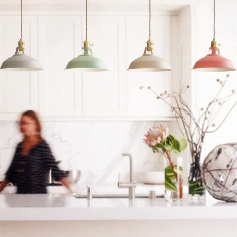 AuroraForge Multicolor Pendant Light Fixture With Barn Shade