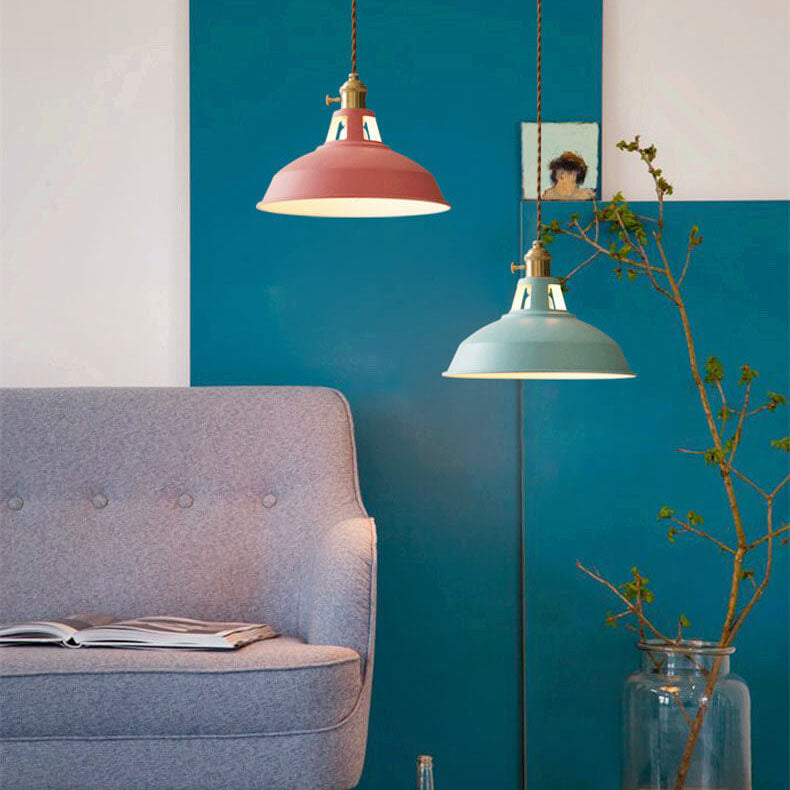 AuroraForge Multicolor Pendant Light Fixture With Barn Shade
